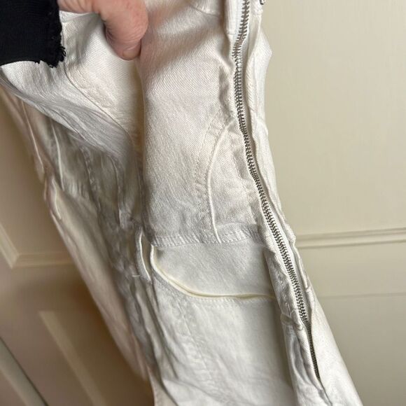 Strapless White Denim Overalls Size small - Picture 4 of 5